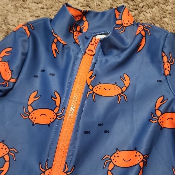 Carter's Child of Mine Baby  1pc Rash Guard Swimsuit, Size 0-3m - Picture 2 of 3